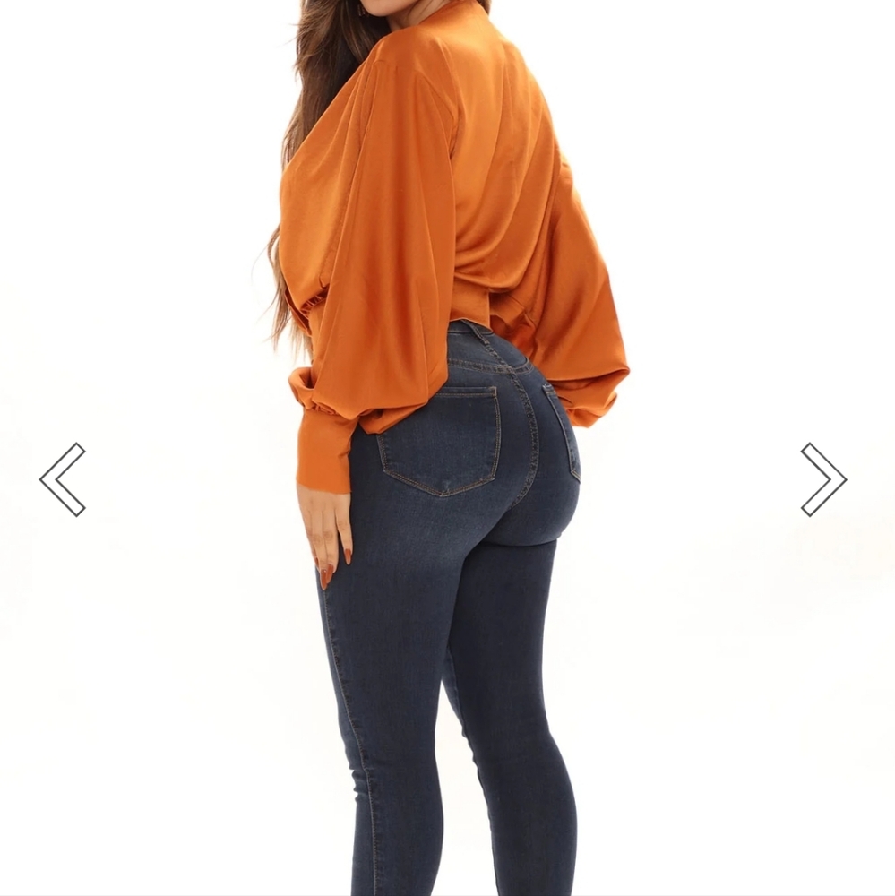 Alyssa Surplice Top - Rust